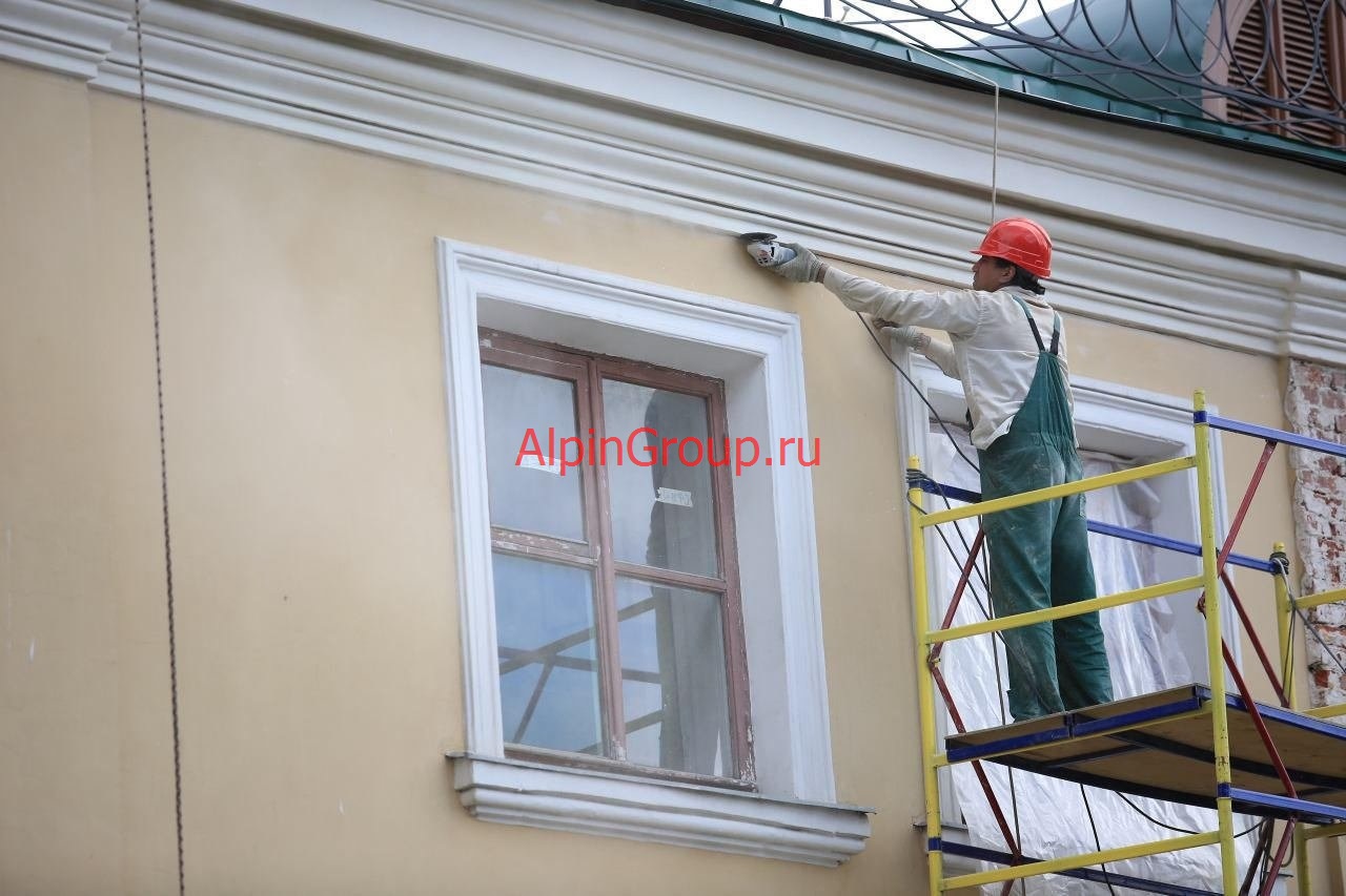 Ремонт фасада здания пример 8 в Сергиевом Посаде. Цена.